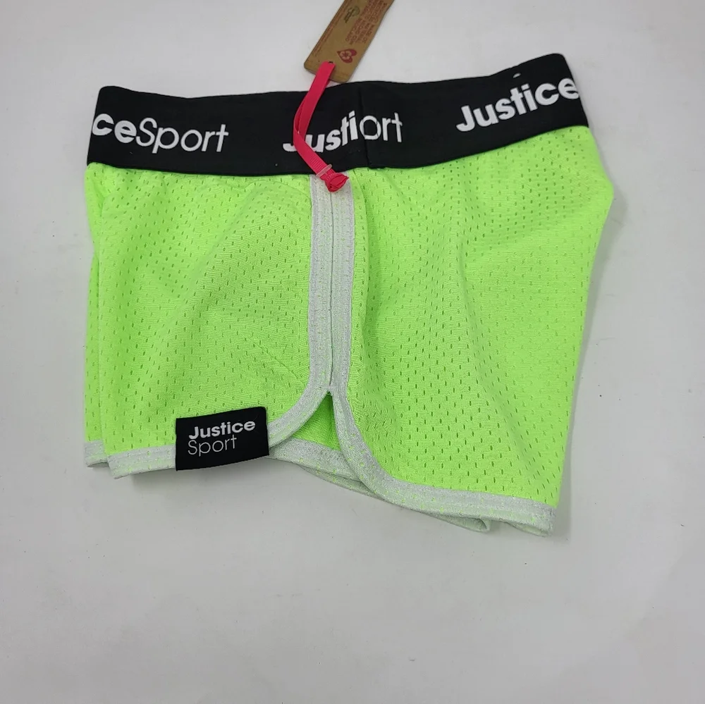 Justice Girls XS 4/5‎ Dolphin Mesh Activewear Shorts New Neon Green